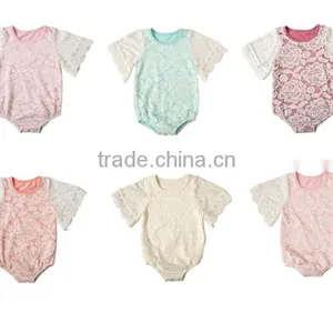 Comfortable Baby Bodysuits Infant Toddler Summer Short Sleeve Clothes 2017 Newest White Baby Lace Rompers thumbnail-1