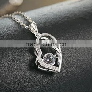 Sterling Silver Forever Lover Heart Pendant Necklace For Women thumbnail-1