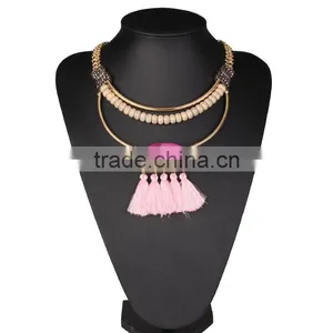 Vintage Ethnic Design Adult Costume Necklace Jewelry ,multicolor Tassel thumbnail-3