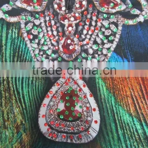 Peacock DIGITAL Print Crepe Silk Kaftan CAFTAN Tunic Poncho Blouse PEACOCK PRINT thumbnail-4
