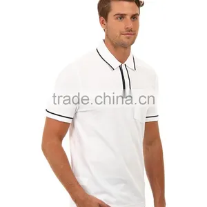 Fashion Shorts Mens Cut Sew Polo Shirts Plain White thumbnail-4