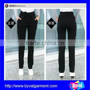 Wholesale Skinny Fitted 100% Polyester Spandex Yoga Sweat Pants With Side Pocket for Women thumbnail-4