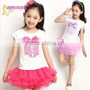 Wholesales Cotton Ball Gowndress up Girl's Skirt Suits for Party for Children thumbnail-1