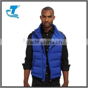 New Fashion European Style Winter Blue Men Down Vest With Stand Up Collar thumbnail-4