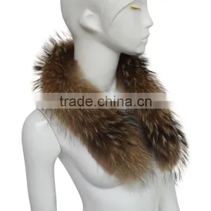 Myfur Women Detachable Real Raccoon Fur Collar Scarf Shawl for Winter Coat thumbnail-6