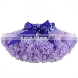 Factory Wholesale Light Purple Girl Fluffy Pettiskirt With Bow Baby Pettiskirt thumbnail-1