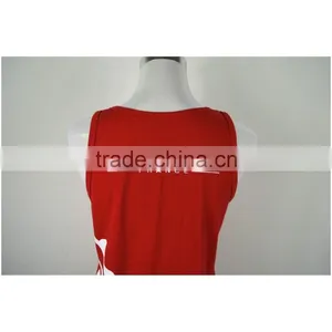Customized Red Cotton Promotional Men's Tank Top OEM Logo thumbnail-3