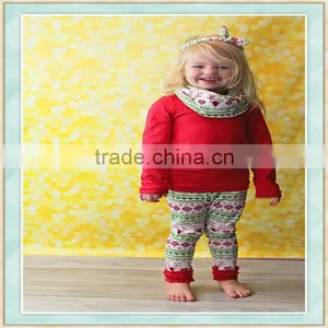 2017 Clothing Manufacturers Overseas Wholesale Baby Christmas Red Outfit Kids Clothing Set thumbnail-1