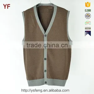 Latest V Neck Mens Sleeveless Cardigan Sweater Design thumbnail-1