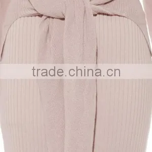 2018 OEM Custom-Made Womens Full Sleeve Sweater Dresses and Cardigan in One Set thumbnail-6