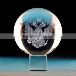 K9 3D Laser Engraved Phenix Crystal Ball thumbnail-1