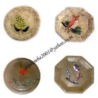Marble Tea Coaster Set Inlay Work/grill Work Stone Handmade Home Decor/Gifts thumbnail-1