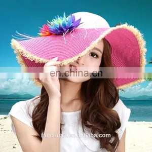 2015 Summer Bohemia Beach Women Straw Bucket Hat thumbnail-4