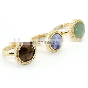 Round Cabochon Sodalite Gemstone Rings Gift Ring thumbnail-1
