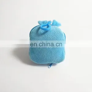 Blue Rabbit Animal Head With Shopping Bag Plush Toy Keychain thumbnail-3