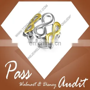 Cheap Wholesale Stainless Steel Personality Infinity Women's Wedding Pink Gold Rings Jewelry Gifts thumbnail-4