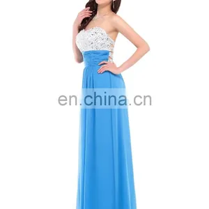 2015 Grace Karin Stocks Sleeveless Beads Sexy Backless Chiffon Prom Dress Pink CL3424-2# thumbnail-3