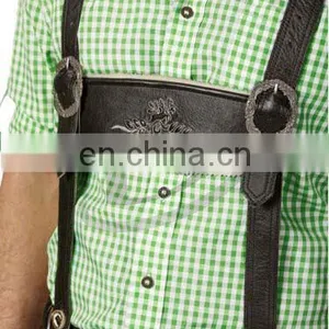 Lederhosen, Kniebund Hosen, Men Ledersosen Trachten Lederhosen Leather Pants With Suspenders (Oktoberfest Clothing) thumbnail-3