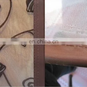 Plastic Button Design of Flocking Magnetic Door Screen For Home Decoration thumbnail-6