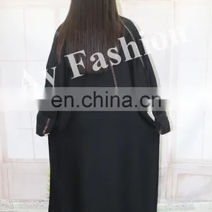 New Beautiful Muslim Wear Ladies Balck Abaya Maxi Dress Kaftan And Beaded Long Dress African thumbnail-4
