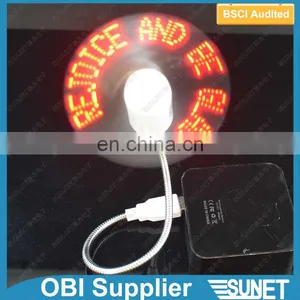 Air Cooling Flashing Programmable Message Portable LED Usb Mini Fan thumbnail-1