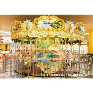 Zhongshan Hot Selling Outdoor Amusement Theme Park Equipment Carousel, Merry go Round 18 Seat Luxury Carousel Earn Money thumbnail-4