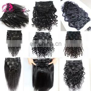 Raw Indian Curly Hair Clip in Hair Extensions for African American thumbnail-6