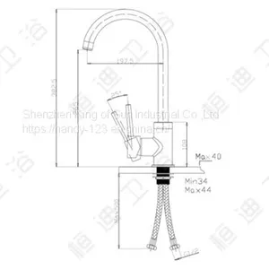 Single Lever Brass Chrome Kitchen Faucet thumbnail-2