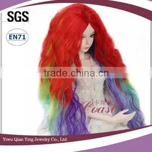 Long Red Yellow Green and Purple Shag Doll Hair Wigs thumbnail-3