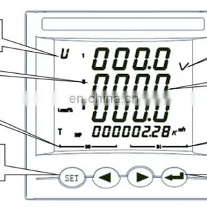 Acrel AMC96L-E4/KC LCD Display Smart Power Meter With RS485 4DI/2DO thumbnail-5