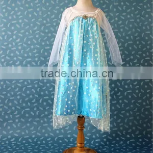 Fashion Frozen Princess Elsa Dress Baby Girl Dress Movie Frozen Elsa Party Dress 10pcs/lot thumbnail-1