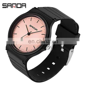 Sanda 6010 Stylish Ladies Mens Analog Watch Waterproof Relojs Minimal Unisex Quartz Watches thumbnail-1