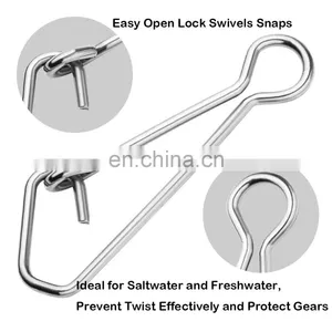 JOHNCOO 100PCS Wholesale Snap Lock Swivel Metal Fishing Pin Loop Fish Hook Accessory thumbnail-3