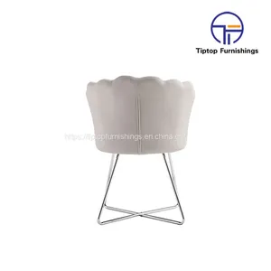 Tiptop Metal Dining Room Furniture Modern Luxury Dining Room Chairs Velvet Fabric Dining Chairs thumbnail-4