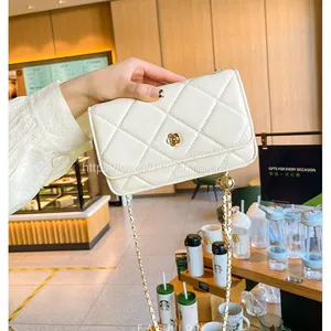 Fashion Lingge Design Golden Ball Chain Handbag Ladies Crossbody Small Square Bag thumbnail-3