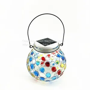 High Quality Outdoor Waterproof LED Round Color Jar Solar Wall Light for Gardens, Courtyards, Corridors, Parks thumbnail-3
