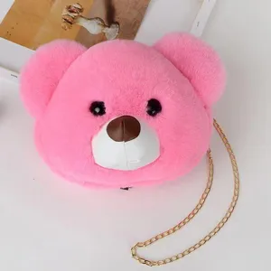 014Plush Rabbit Bag Cute Girl Bear Bag One Shoulder Oblique Straddle Bag Long Chain Imitation Rabbit Hair Bag Backpack thumbnail-1