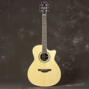 Otis 41inch Spruce Solid Top Acoustic Guitar Manufacturer Cutaway Single Board Guitar Supplier FG-28N thumbnail-2