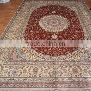 9x12 Prayer Rugs for Sale, Washable Hand-knotted Persian Cotton Carpet Oriental Rug thumbnail-4