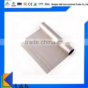 Stainless Steel Scraper & Chopper Flour Pastry Tool Pizza Dough Scraper With Measurer Ruler thumbnail-1