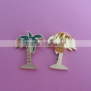Coconut Tree Gold Lapel Pin Custom Make Pin Badge thumbnail-1