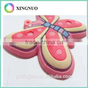 2D Customized Pvc Rubber Butterfly Shape Key Chain thumbnail-4