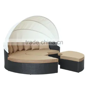 Garden Furniture Set Cheap Outdoor Patio Daybed Round Canopy Luxury Rattan Daybed thumbnail-4