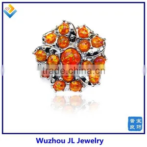 Mexico Opal Flower Silver Party Ring thumbnail-1