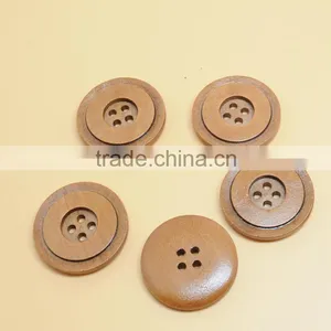 Sedex Audited Factory 2 Pillar Natural Wooden 4 Holes Button thumbnail-2