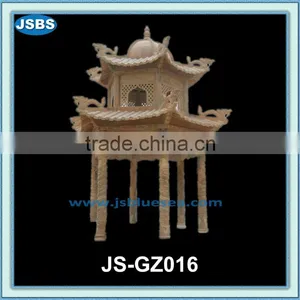 Yellow Marble Kiosk With Dragon Statue thumbnail-1