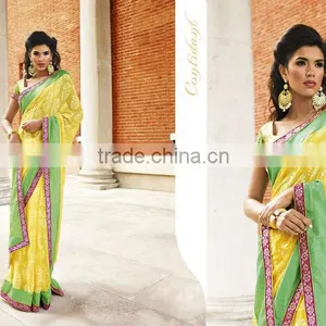 Double Color Designer Saree thumbnail-1