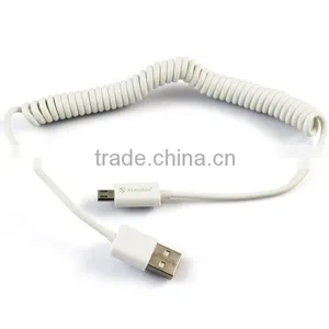USB A Male to Micro USB B 5Pin Male Spring Retractable Cable For Samsung Htc thumbnail-1