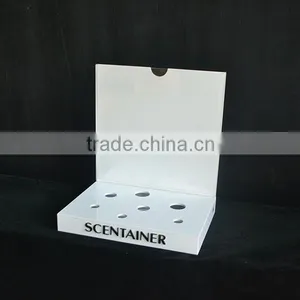 White Color Acrylic Cosmetic Displays, Make up Display Stand With Light thumbnail-4