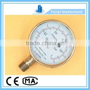 SS316 Double Scale Pressure Gauge kg and Psi thumbnail-1